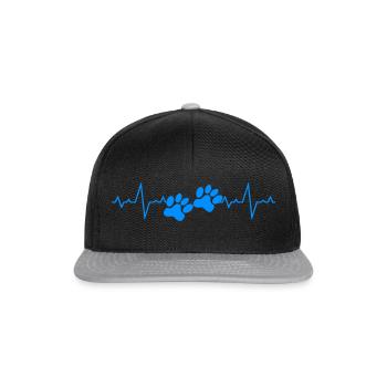 Dog Love Paw Heartbeat Cat - Snapback Cap - black/grey - Front