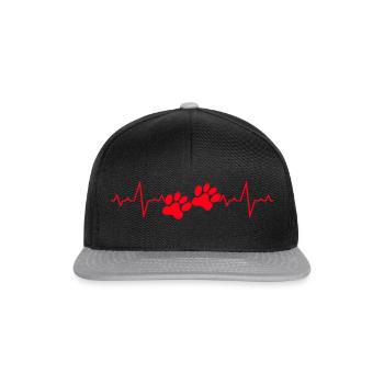 Heartbeat Paw Love Gassi Dog - Snapback Cap - black/grey - Front