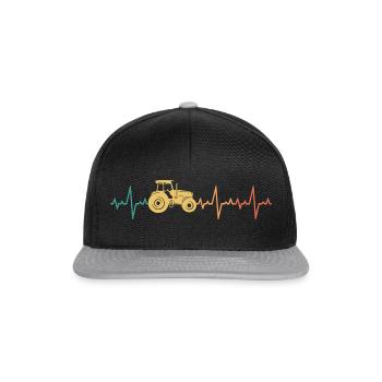 Tractor Heartbeat Retro Farmer - Snapback Cap - black/grey - Front