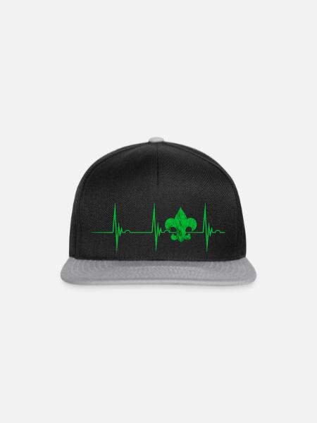 Pfadfinder Herzschlag EKG Puls Pfadfindertum Campe - Snapback Cap - Schwarz/Grau