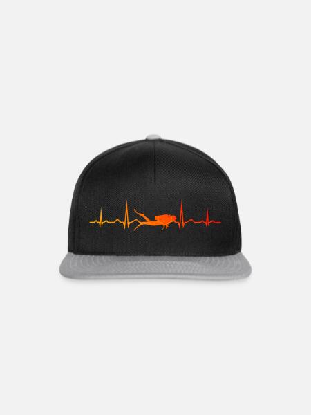 Taucher Herren Diver Tauchen Scuba Tauchen - Snapback Cap - Schwarz/Grau