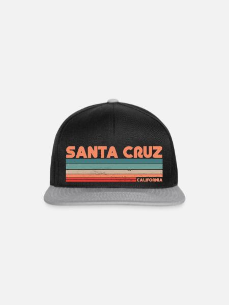SANTA CRUZ Skateboard Surf Vintage Kalifornien - Snapback Cap - Schwarz/Grau