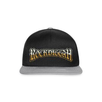 Rockdiggah Rock (Kleidung) Rock Musik - Snapback Cap - Schwarz/Grau - Vorne
