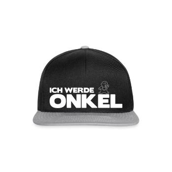 Ich werde Onkel - Schwangerschaftsmitteilung - Snapback Cap - Schwarz/Grau - Vorne