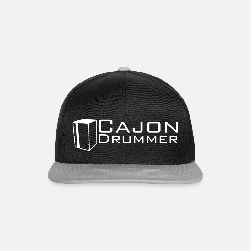 Cajon Drummer Shirt Gift Drums Djembe - Snapback Cap - black/grey