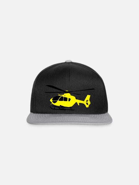 Hubschrauber - Snapback Cap - Schwarz/Grau