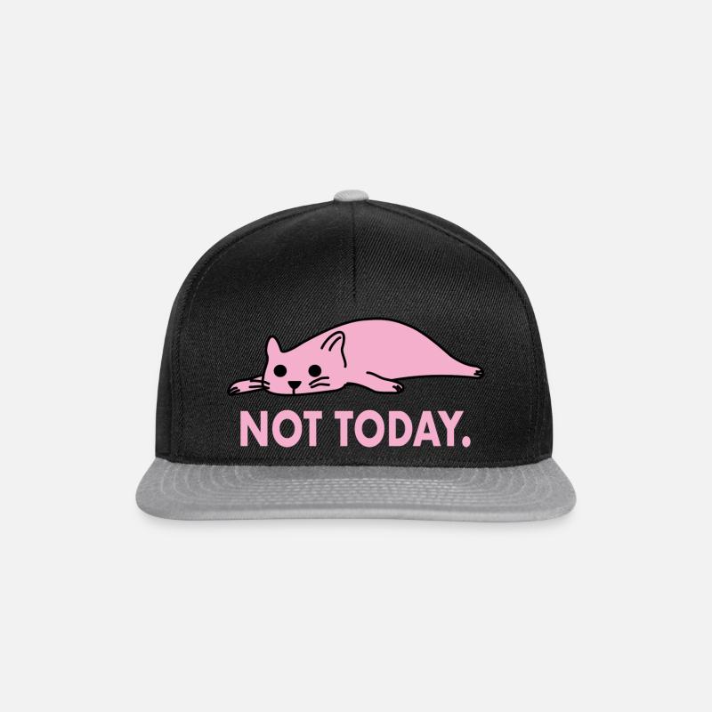 Not Today Cat Lazy Funny Work - Snapback Cap - black/grey