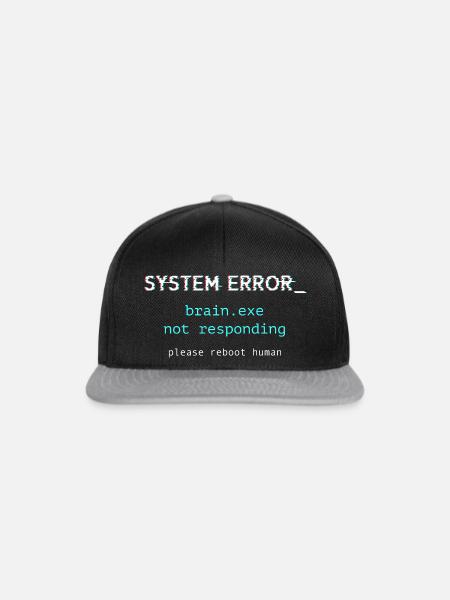 Systemfehler ‒ brain.exe reagiert nicht - Snapback Cap - Schwarz/Grau