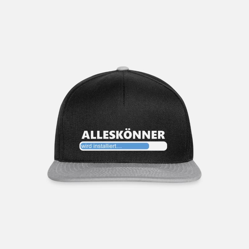 Installiere Alleskönner (1220) - Snapback Cap - Schwarz/Grau