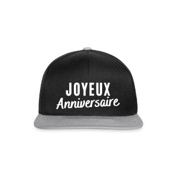 Joyeux anniversaire. t-shirt anniversaire - Casquette snapback - noir/gris - Devant