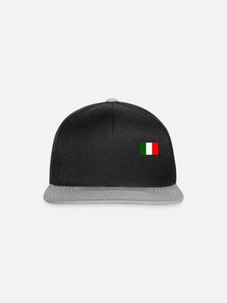 italienische Flagge - Snapback Cap - Schwarz/Grau