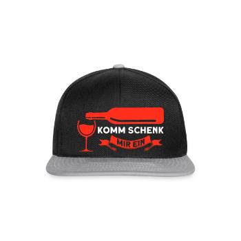 Wein Weinliebhaber Weintrinker Weinfest Geschenk - Snapback Cap - Schwarz/Grau - Vorne