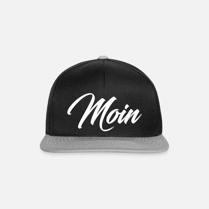 Moin Begrüßung Grußformel Geschenk - Snapback Cap - Schwarz/Grau