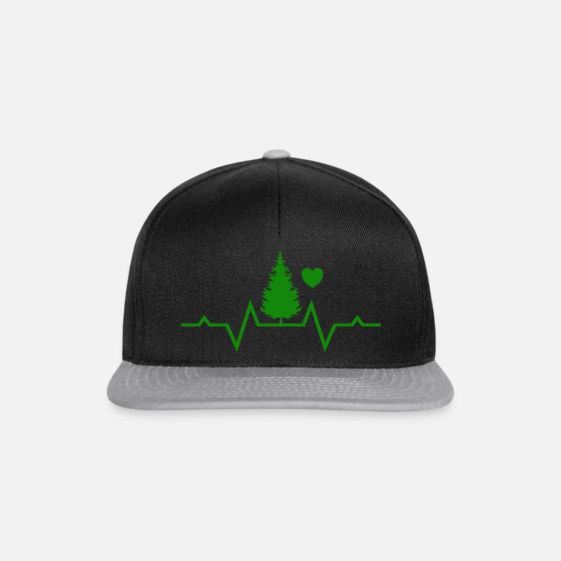 Baum Herzschlag Wald - Snapback Cap - Schwarz/Grau