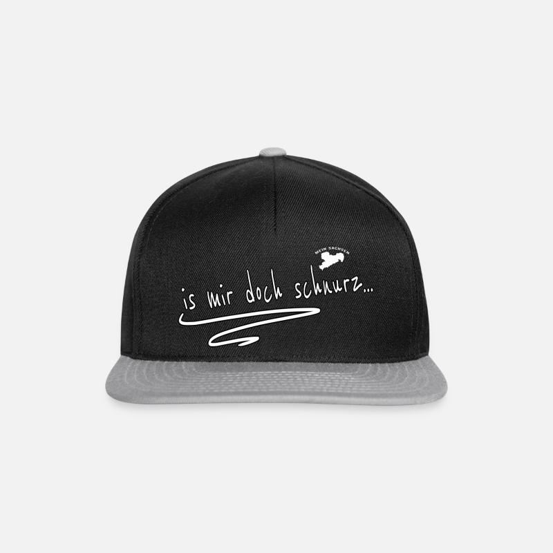 is mir doch schnurz - Sächsisch - Spruch - Snapback Cap - Schwarz/Grau