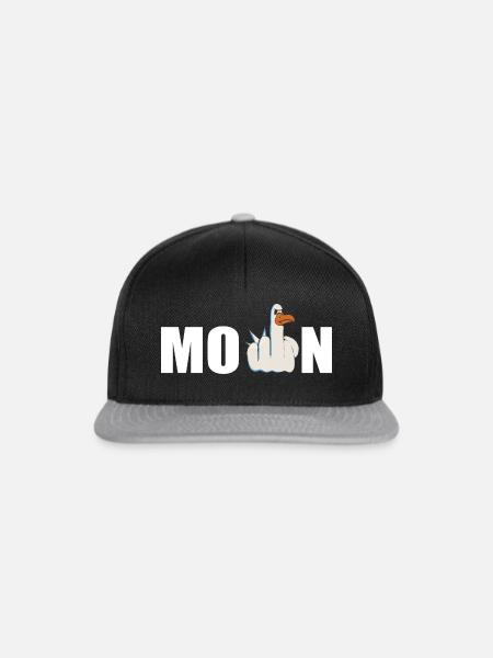 MOIN Mittelfinger Möwe - Snapback Cap - Schwarz/Grau