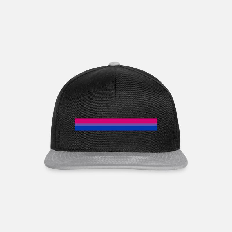Drapeau bisexuel en bande - Casquette snapback - noir/gris