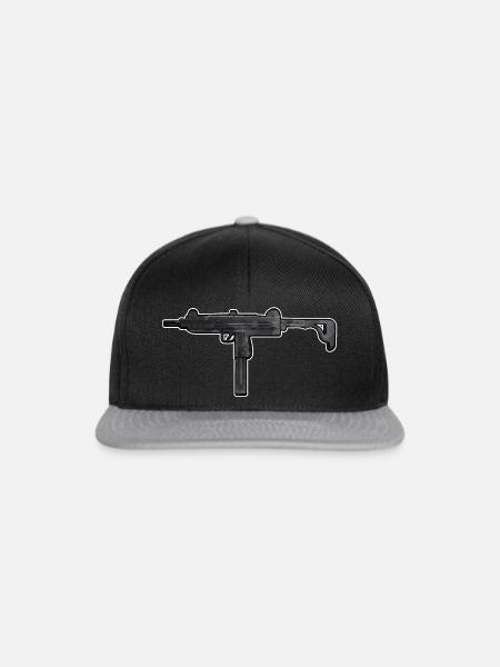 Uzi Maschinenpistole - Snapback Cap - Schwarz/Grau