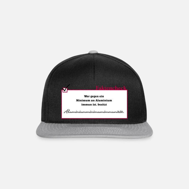 Aluminiumminimumimmunität - Snapback Cap - Schwarz/Grau