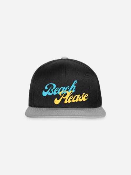 Beach Please - Snapback Cap - Schwarz/Grau