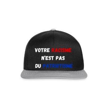 "Le racisme n'est pas du patriotisme" - Casquette snapback - noir/gris - Devant