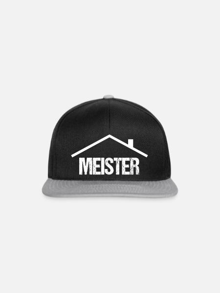 Meisterhandwerk Logo mit Dach - Snapback Cap - Schwarz/Grau