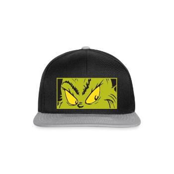 Der Grinch Auschnitt Seines Blickes - Snapback Cap - Schwarz/Grau - Vorne