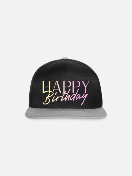 Happy Birthday - Snapback Cap - Schwarz/Grau