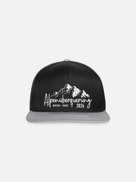 Alpenüberquerung 2026 München Venedig - Snapback Cap - Schwarz/Grau