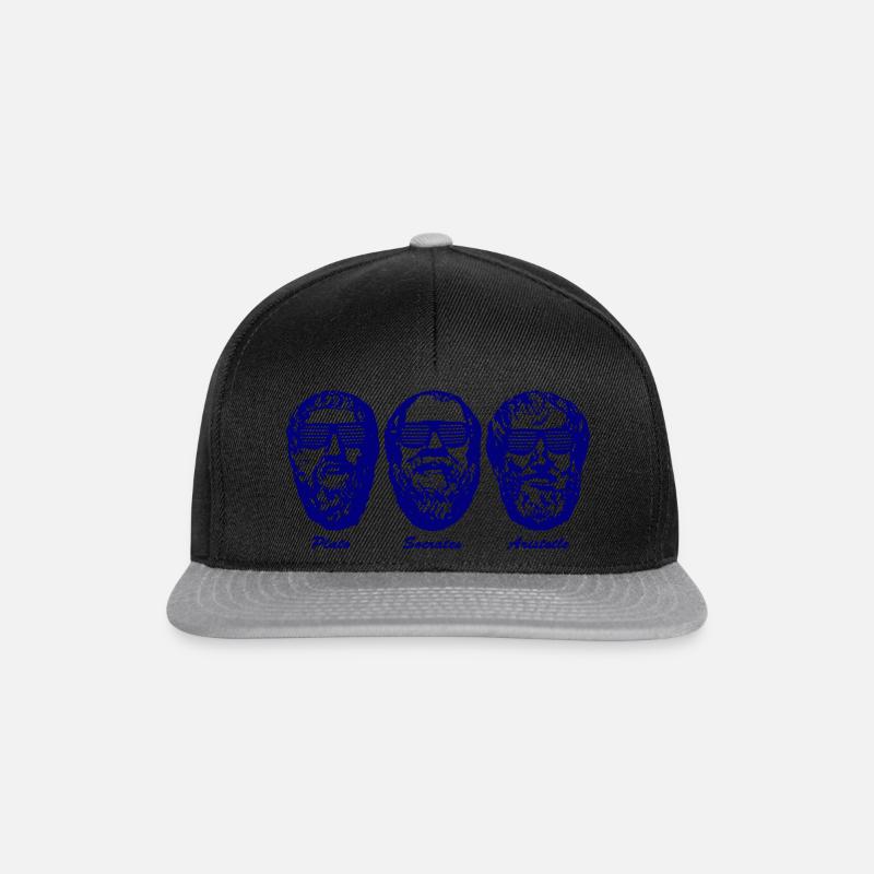Socrate Geek Platon Aristote Trois Philosophes - Casquette snapback - noir/gris