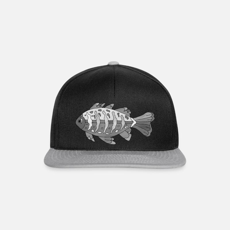 Fisch - Snapback Cap - Schwarz/Grau