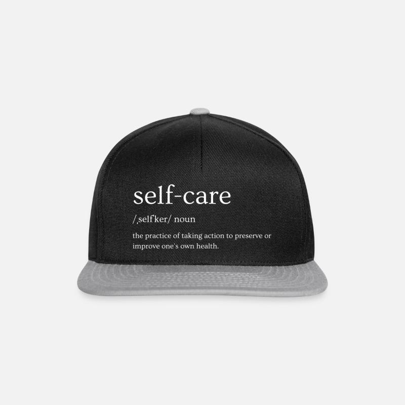 selfcare Tshirt - Snapback Cap - Schwarz/Grau
