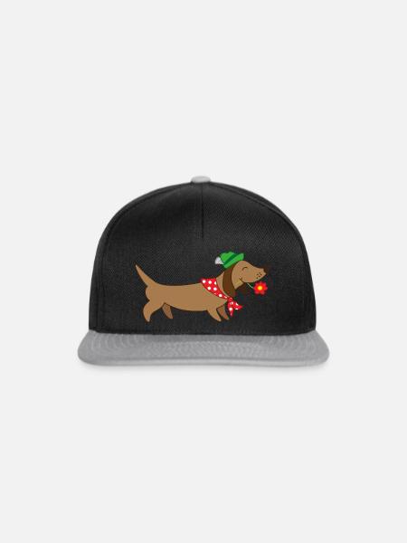 bayerischer Dackel - Snapback Cap - Schwarz/Grau