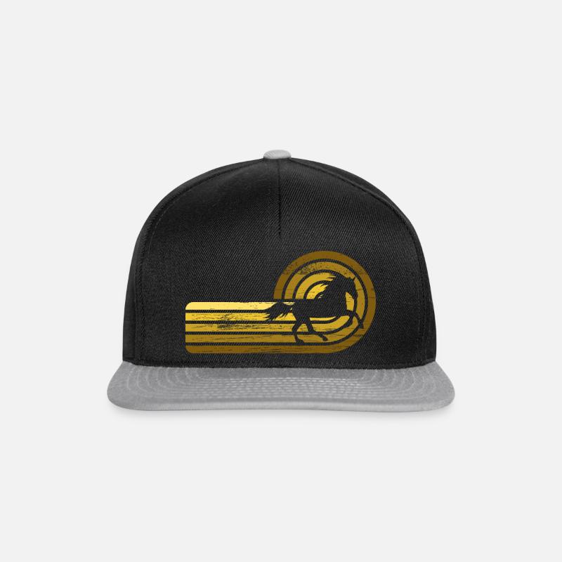 Pferd Reitersport - Snapback Cap - Schwarz/Grau