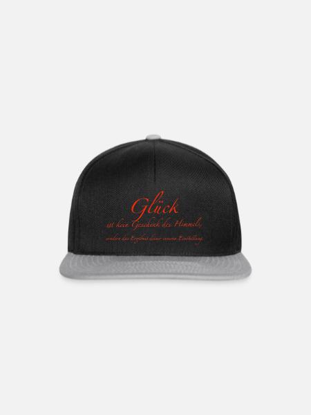 Glück - Snapback Cap - Schwarz/Grau