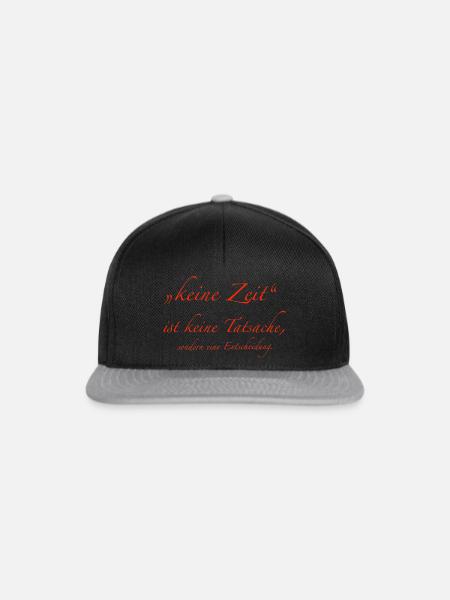 keine Zeit - Snapback Cap - Schwarz/Grau
