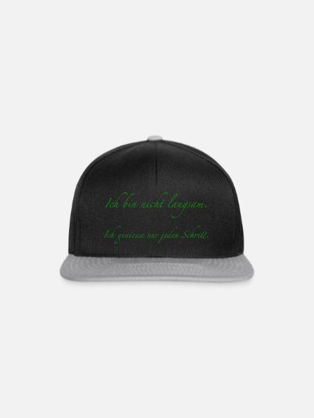 ich bin nicht langsam - Snapback Cap - Schwarz/Grau