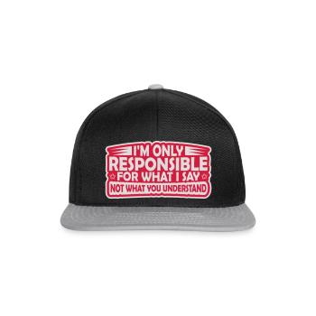 ce que je dis citation - Casquette snapback - noir/gris - Devant