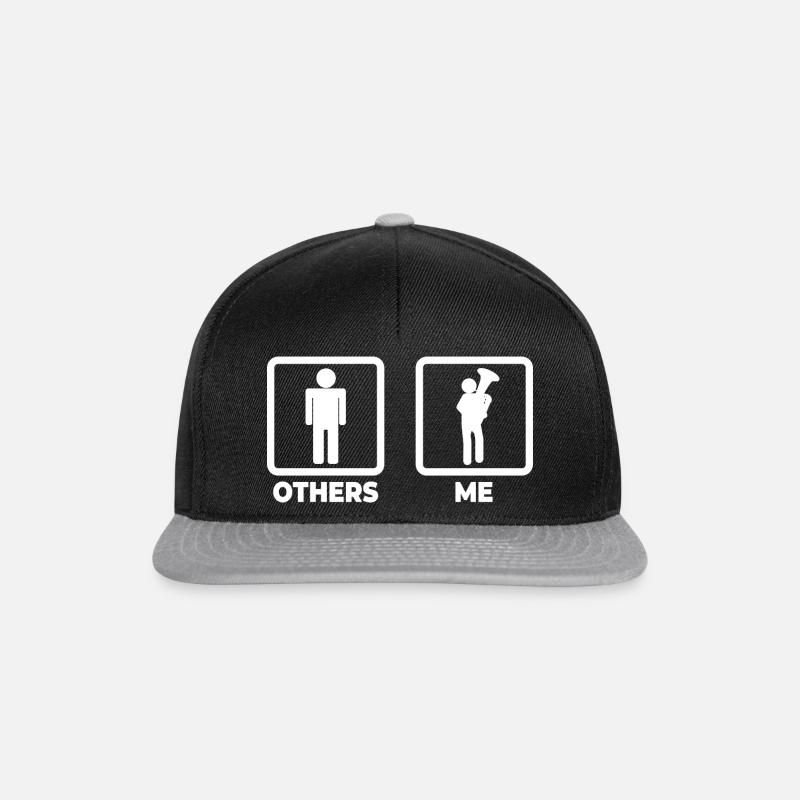 Tuba player stick figure - Snapback Cap - black/grey