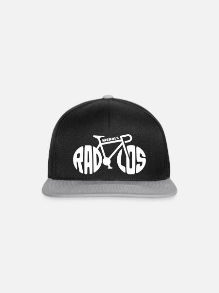 Fahrrad - Niemals radlos - Snapback Cap - Schwarz/Grau