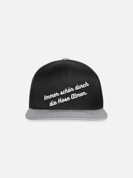 HN Durch die Hose Atmen - Script - Snapback Cap - Schwarz/Grau
