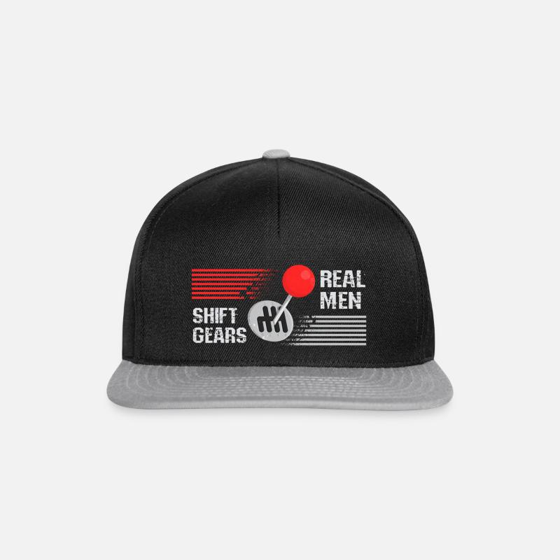 Real men shift gears - Snapback Cap - black/grey