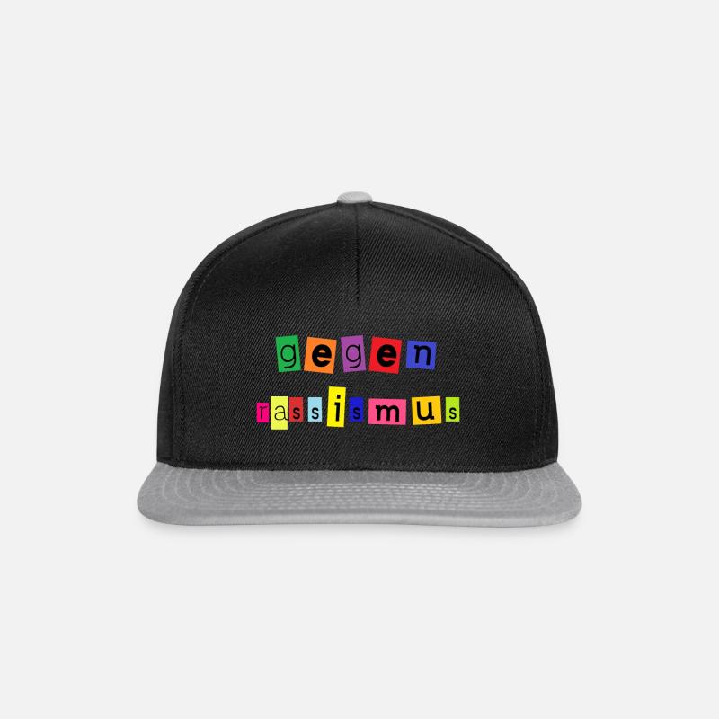 gegen Rassismus in bunt schwarz - Snapback Cap - Schwarz/Grau