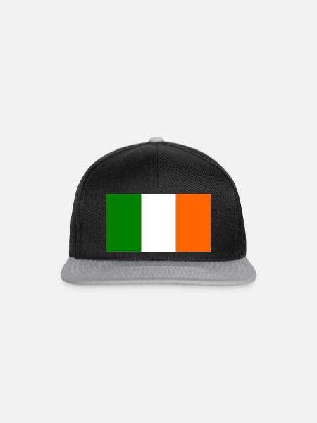 Irische Flagge - Snapback Cap - Schwarz/Grau