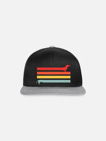 Dackel Teckel Dachshund Geschenke - Snapback Cap - Schwarz/Grau