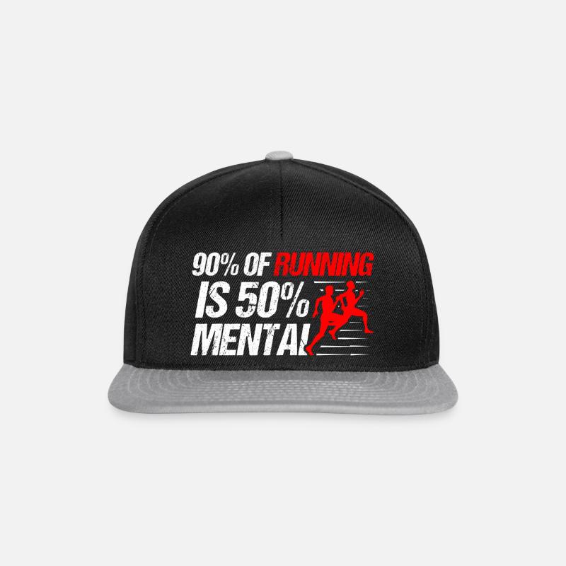 Motivation Streak Running Läufer Marathon - Snapback Cap - Schwarz/Grau