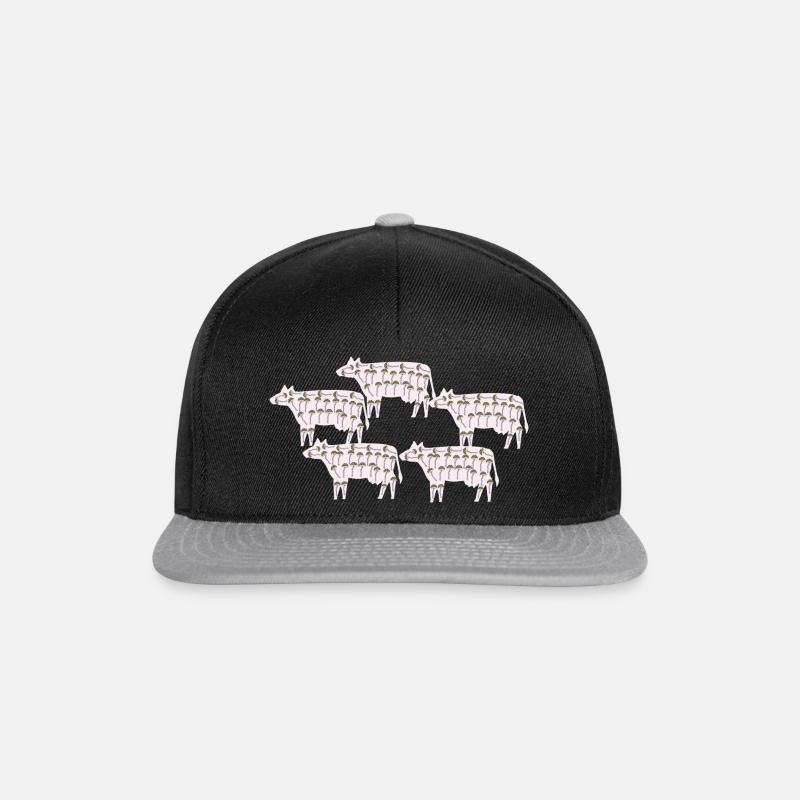 Vaches pleines de champignons - Casquette snapback - noir/gris