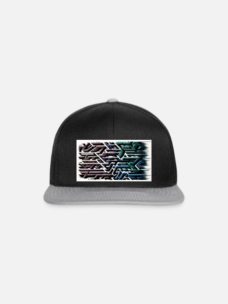 Graphik Print - Snapback Cap - Schwarz/Grau