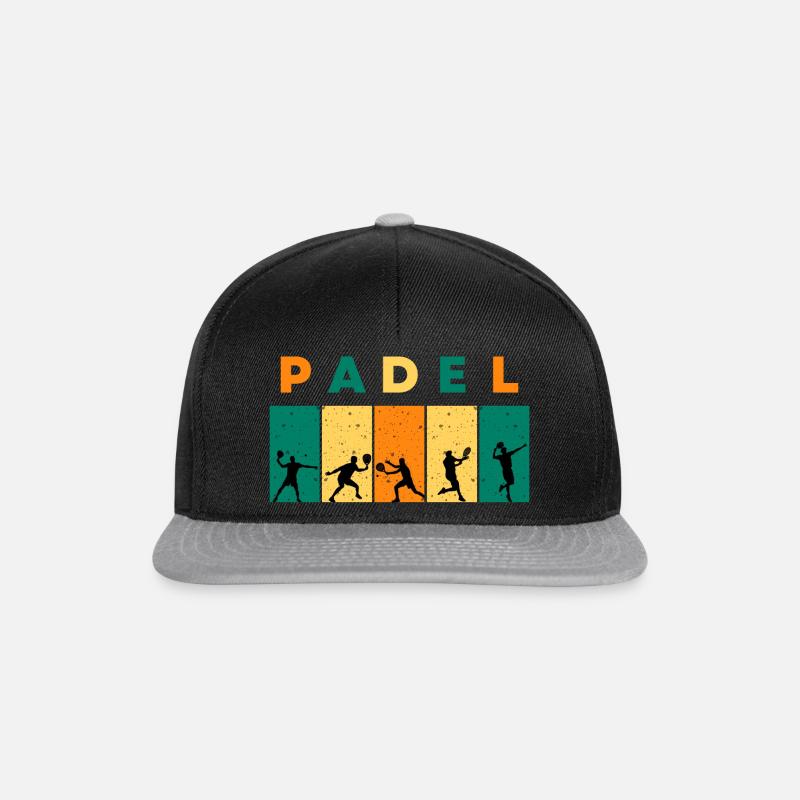 Retro Padel Silhouette - Snapback Cap - black/grey