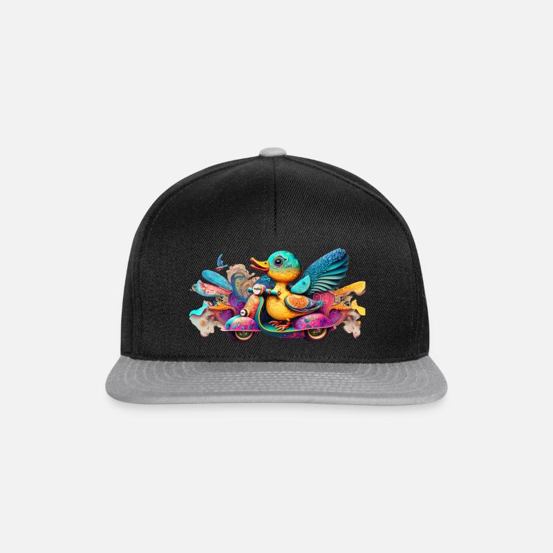 Duck scooter1 - Snapback Cap - black/grey